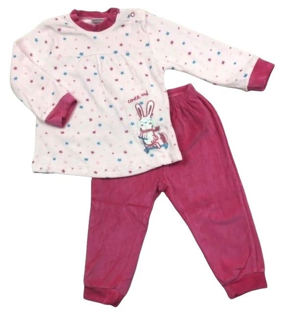 Pijama Terciopelo Estrellitas Bebé Niña