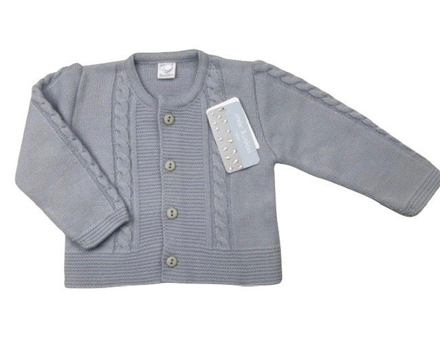 Chaqueta Trenzada Gris Bebé