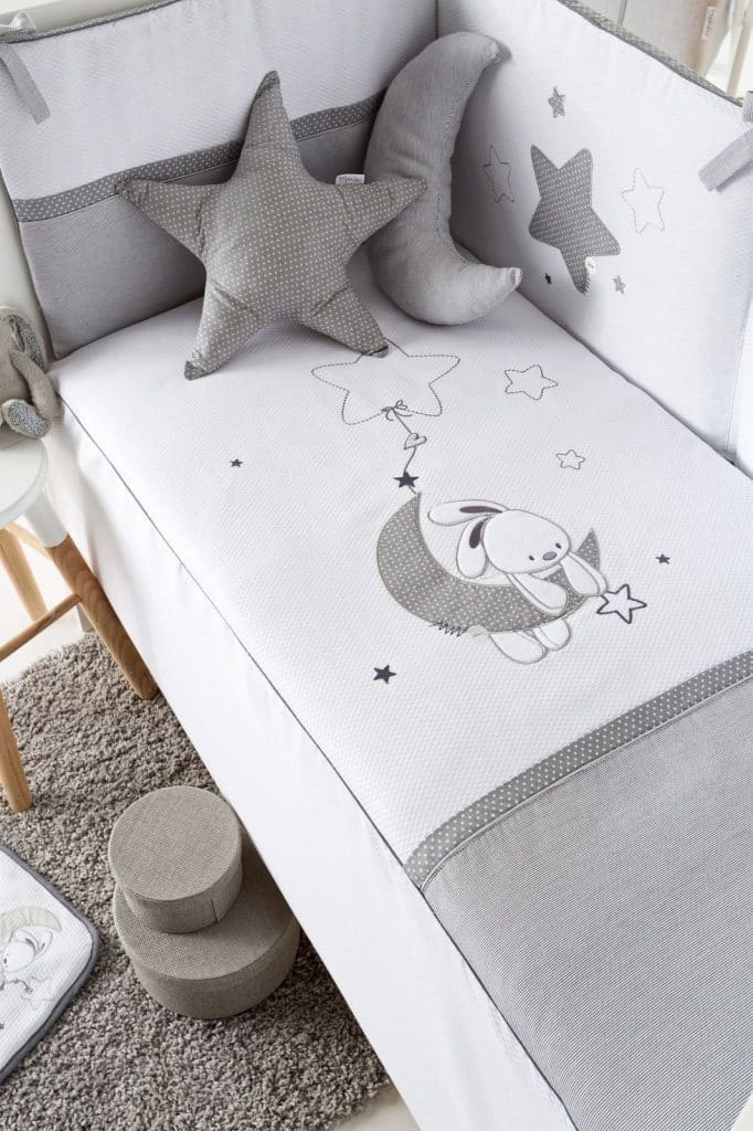 Edredón+Chichonera Luna Gris Bimbi Pirulos