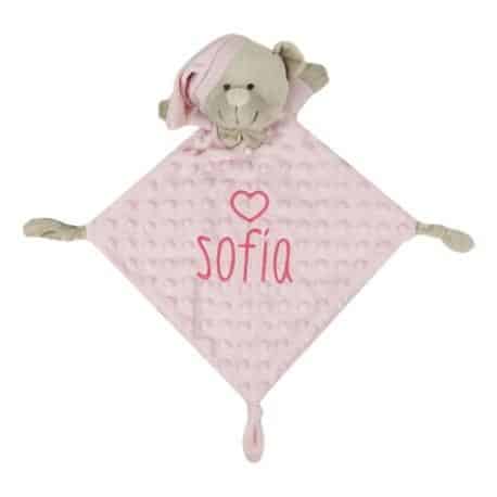 Dou Dou Apego Osito Bordado Rosa