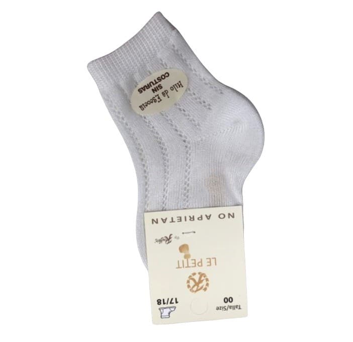 Calcetín Calado Columnas Beig