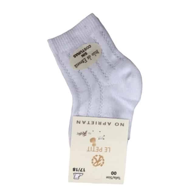 Calcetín Calado Columnas Blanco
